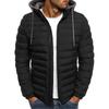 Men's Solid Color Fashionable Hooded Cotton Jacket