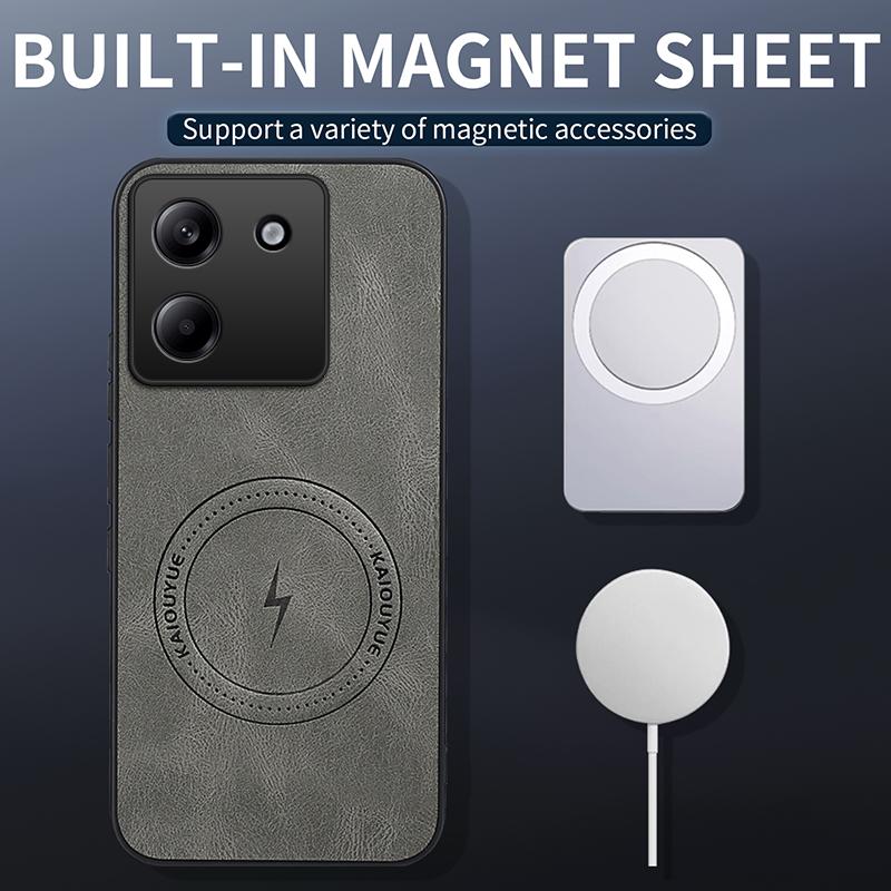 For Xiaomi Poco M7 Pro 5G Magnetic Case WANLONFENG SD Series PC TPU Phone Cover with 2Pcs Screen Film