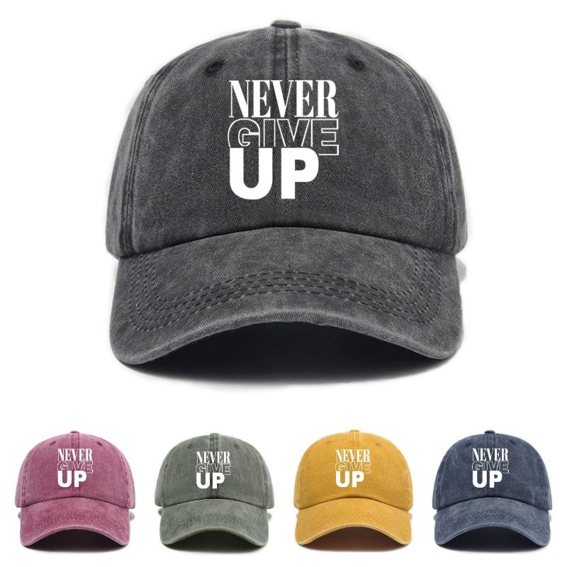 1 Stück Unisex 'never Give Up' Baseballkappe, verstellbare Sonnenschutzkappe, lässige Outdoor-Reise-Fahrerkappen für den täglichen Gebrauch, reise
