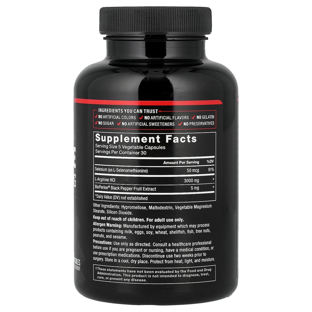 Force Factor L-Arginine 3000mg, 150 Capsules (600mg per capsule)