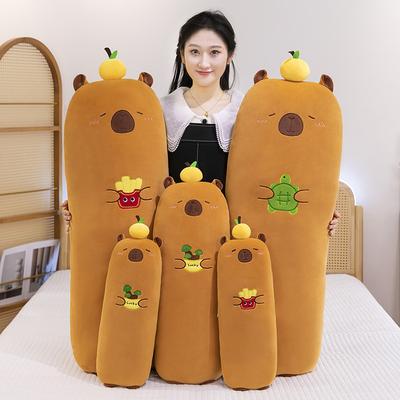 Creative Kapibara Long Throw Pillow for Girls To Sleep Leg Pillow Cute Cylindrical Pillow Bed Removable and Washable