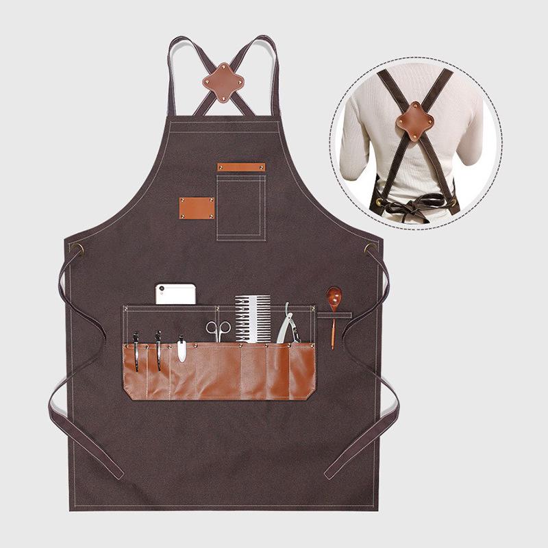 Custom Logo Canvas Apron for Art Students and Coffee Shop Staff