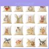 Adorable Rabbit Pillowcase Sofa Throw Pillows Cover With Animal Print For Cozy Home Decor