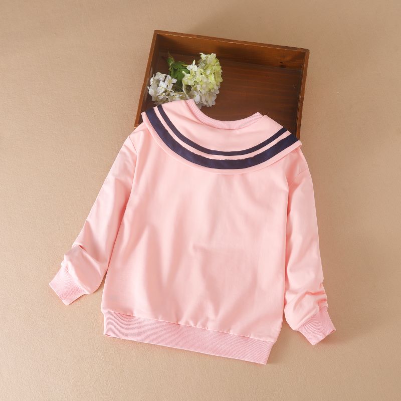 Dětská mikina ve stylu Preppy s límečkem pro dívky Jaro Podzim Polokošile Dětská Bavlna Podzimní Dětská košile Dětská Dívčí mašle Oblečení s dlouhým rukávem