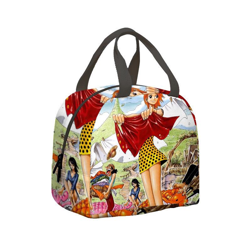 Borsa per il pranzo per bambini Anime One Piece King dei Pirati per studenti delle scuole elementari e medie Borsa da picnic con impacco di ghiaccio Borsa termica portatile per bento