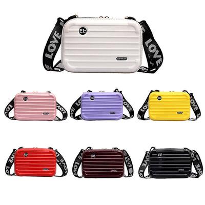Nieuwe mode harde schaal mini koffer vorm schouder crossbody tassen reizen draagbare kleine cosmetische tas mobiele telefoon tas rits handtas clutch