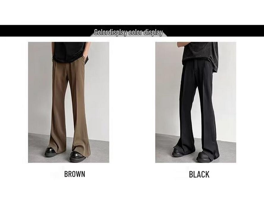 2024 Spring/Autumn Young Men's Trendy Flared Trousers: Light, Loose, Casual Drape Pants