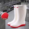 Men's High-Top White PVC Rain Boots Food Factory Work Shoes Long-Tube Rubber Shoes For Rain And Labor Protection Shoes