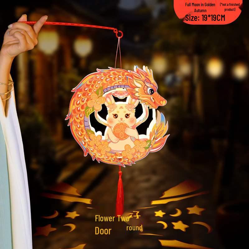 Handmade DIY Children's Palace Lantern - Luminous Rabbit Flower Design for 2025 Mid-Autumn Festival