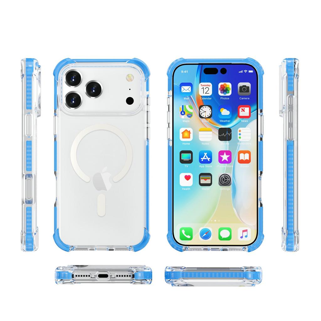 The New iPhone18ProMax Acrylic Transparent Magnetic Mobile Phone Case Is Suitable for MagSafe Airbag Anti-drop Case.
