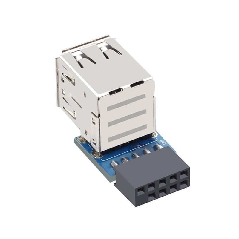 2 Port USB2.0 To 9Pin Female Motherboards Converters Adapters For PC Internal Installation
