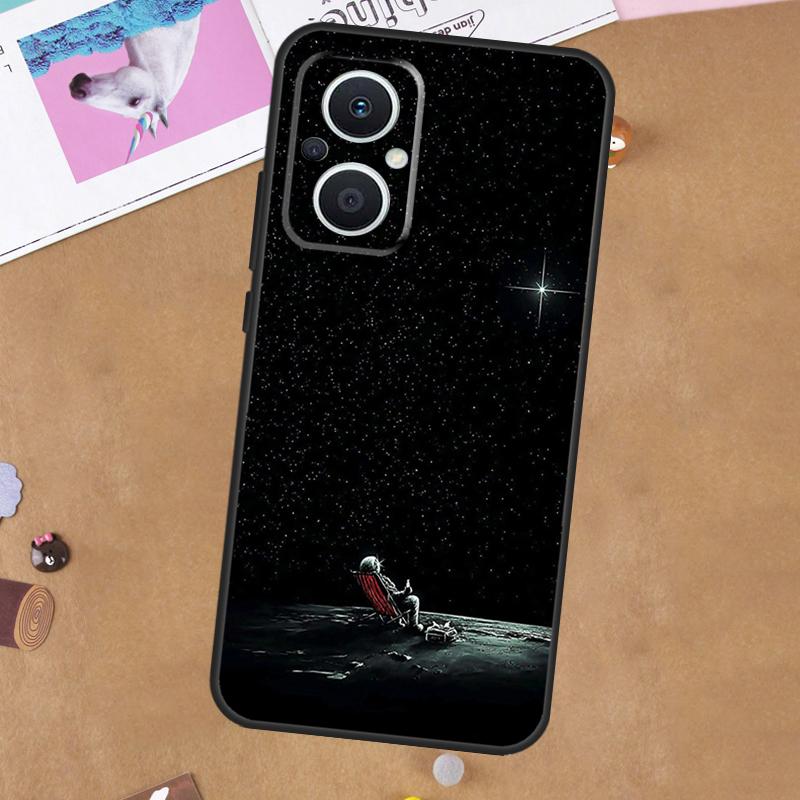 Moon Stars Space Astronaut Case For OPPO Reno 11 10 Pro 8 7 6 5 4 Lite 8T 5Z 4Z 11F OPPO Find X5 X6 Pro X2 Neo X3 Lite