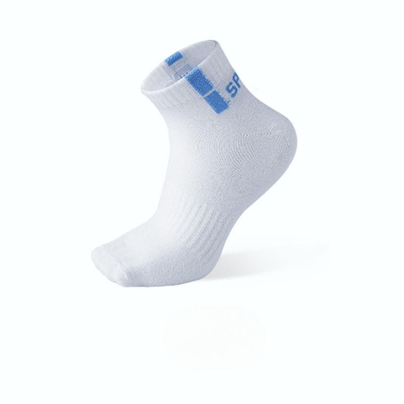 

Мужские модные спортивные носки-трубы из хлопка, дышащие, впитывающие пот, с надписью, для весны и осени 1 pair синий/белый