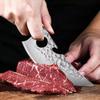 Stainless Steel Butcher Knife Meat Cleaver Forged Hammered Boning Knife Colored Wooden Handle Slicing Knife Ring Corkscrew