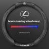 Car Carbon Fiber Leather Steering Wheel Cover For F Sport ES200 ES300 RX300 LS500h GS300 IS300 CT200h NX300 UX300 LX570 GX