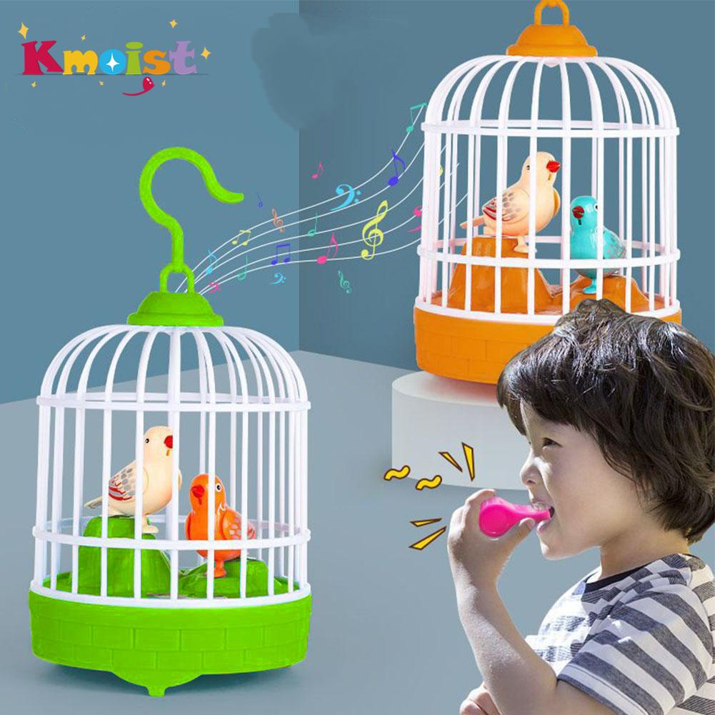 Talking Electric Bird Inductive Sound Control Birdcage Simulation Funny Toy Novelty Gift Birdcage Voice Educational Toy Kid Gift