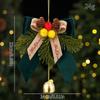 Pine Needle Decor Bow Bell Pendant Pine Cone Accent Christmas Bow Hanger  Home Party Decor
