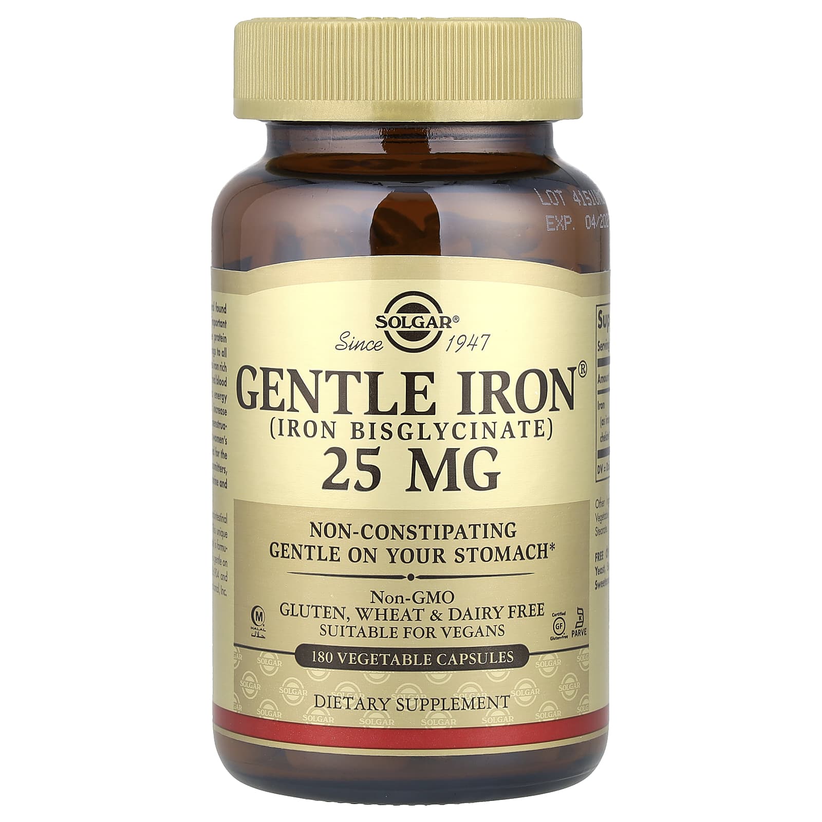

Mild Iron, 25Mg, 180 Veggie Capsules