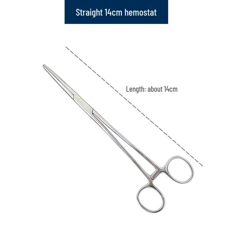 Stainless Steel Hemostatic Forceps Tweezers with Straight/Curved Tips & Needle Holder for Pet and Fishing Hook Removal
