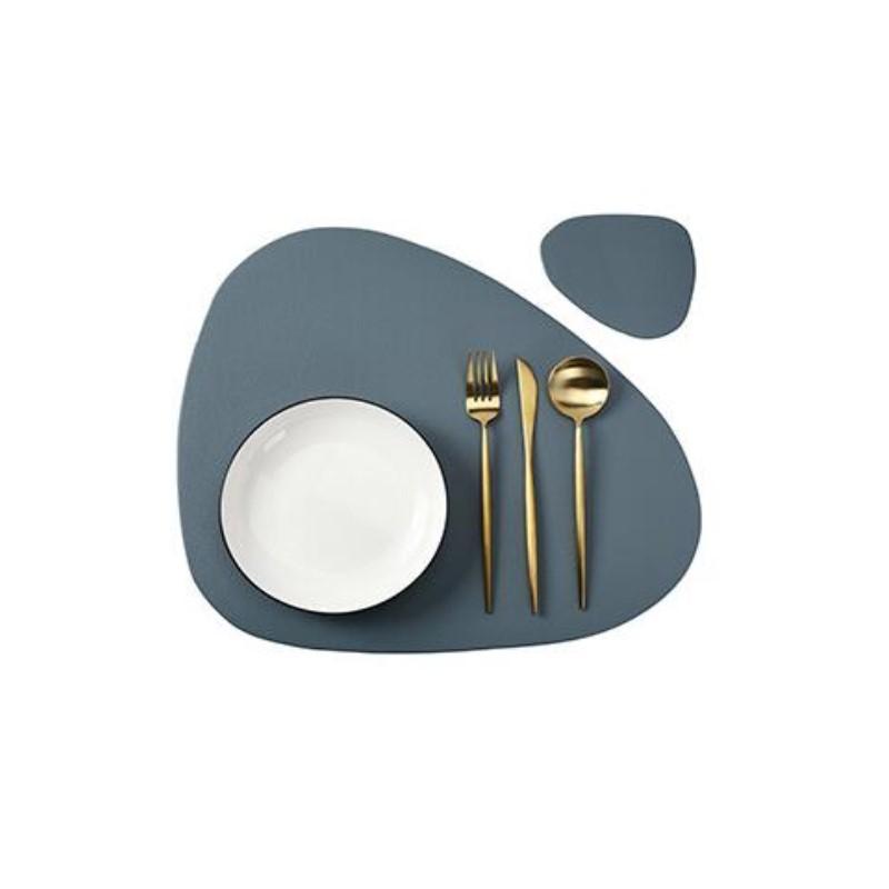 1/4/10 Sets Black Faux Leather Placemats & Coasters Set Round Oval Dining Table Mats for Home Christmas Gift Placemats Sets