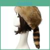 Raccoon Fur Hat For Women Winter Warmth And Breathability Faux Leather Top Hat