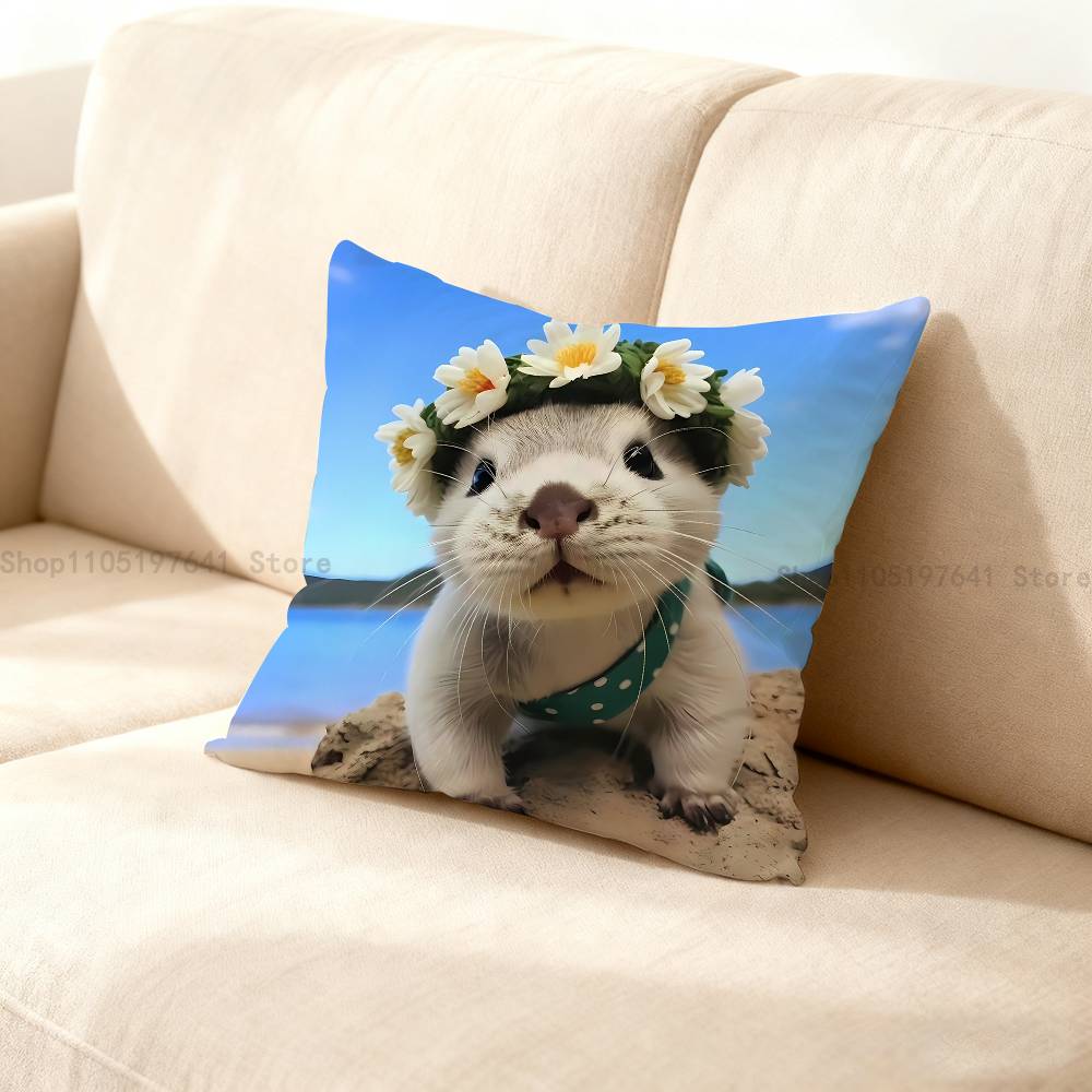Seal Animal Cute Pillow Case Cushion Cover Home Decor Birthday Gift Pillowcover