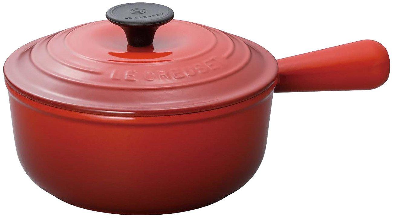 

Le Creuset Cast Iron Enamel Saucepan, 18 cm, Cherry Red, Gas, Induction, and Oven Compatible [Official Japanese Product]