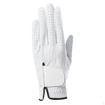 Golf Gloves Golfing Soft Sticky Cuff Nonslip Grip Leather Left Hand Mesh Glove