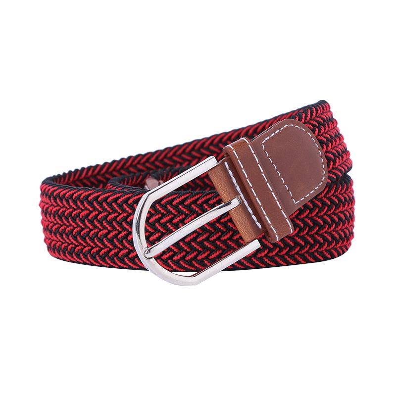 Handwoven Cross-Border Fashion Belt with Pin Buckle – Versatile Twill Men's & Women's Wide Elastic Waist Belt