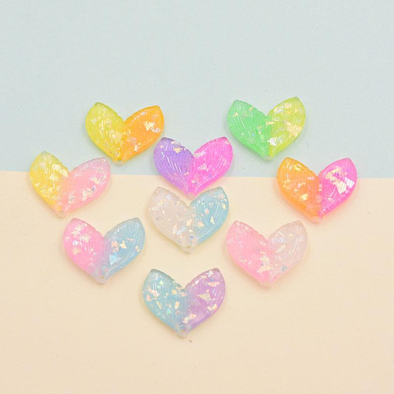 Two-Color Mermaid Tail Earrings Keychain Charms - Resin Accessories for DIY Jewelry