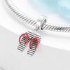 Real 925 Sterling Silver Pretty Dance Shoe Enamel Pink Pendants Fit Bracelet Beads Fashion Jewelry Accessories Wholesale Jewelry