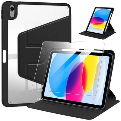 Drehbare Hülle - BOOLING - für iPad A16 (11") / iPad 10 2022 - Multi-Winkel - Gehärtetes Glas - Schwarz