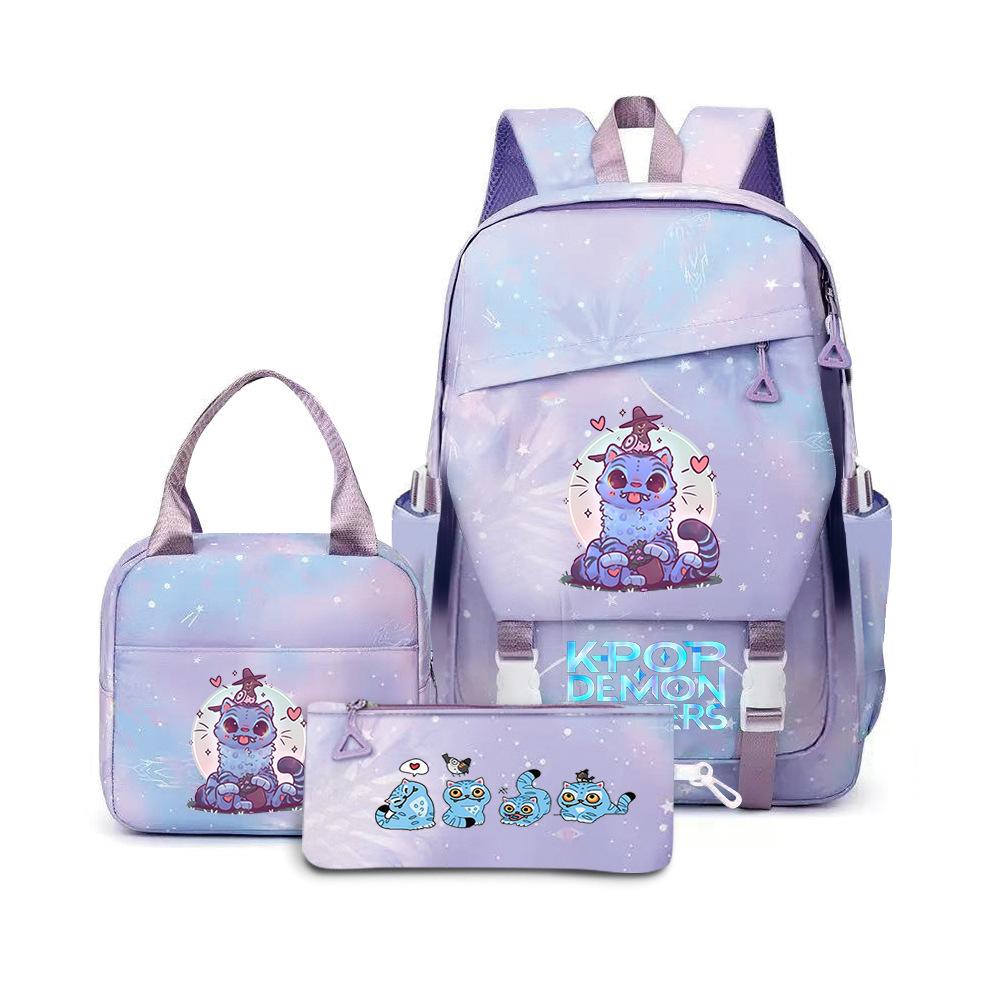 Witch Hunters Three-Piece Backpack Kpop Demon Unters Printed Backpack Lunch Bag