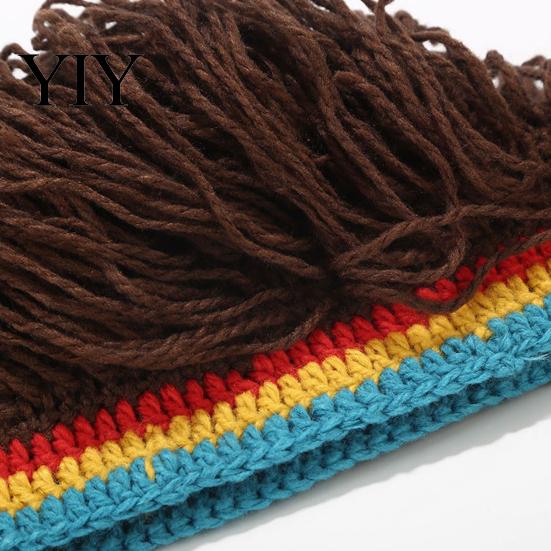 Jungen und Mädchen Hip Hop Kappe Stil Hut, Einteilige Rastazopf Perücke Gestrickte Musikfestival Hut Kappe, für Partys Festivals Halloween Tägliche Kleidung Party Kostüm
