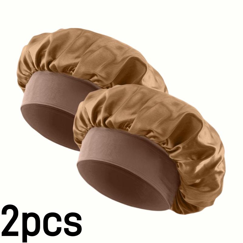 4pcs/set Luxurious Satin Hair Bonnets Multipurpose Wide Elastic Turban for Beauty Sleeping & Bath Shower for Women Hair Care Cap