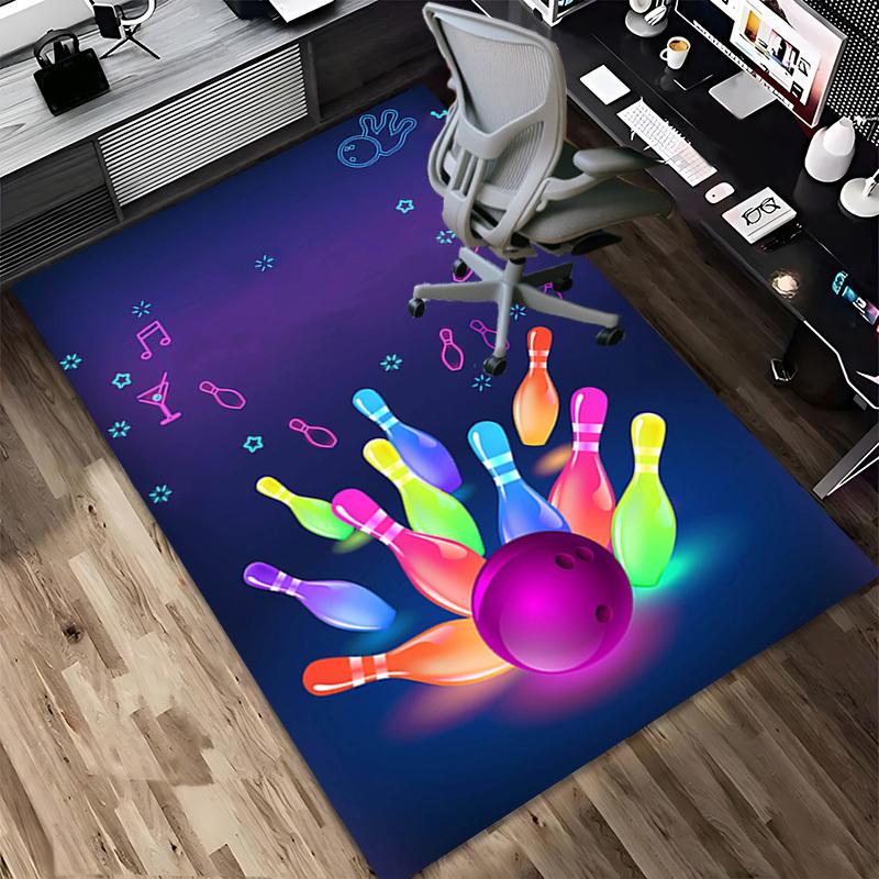

bowling ball bowling pins Crystal Velvet Office chair mat Area Rug - Non-Slip, Floor Mat, Office Desk Chair Rugs,Christmas Gift-1106230 60cm by 90cm