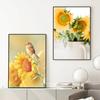 Canvas Painting Gold Sunflower Tulip Dahlia Daisy Orange Nordic Wall Art Posters and Prints Wall Pictures for Living Room Decor