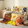 Custom Name,ANPANMAN Printed Flannel Blanket, Soft Throw for Bedroom Sofa, Washable, Christmas Present, Great Gift.