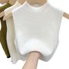 Chic Summer Knitted Sleeveless Vest: Women's Half-High Collar Camisole - Ideal for Inner or Outer Wear.