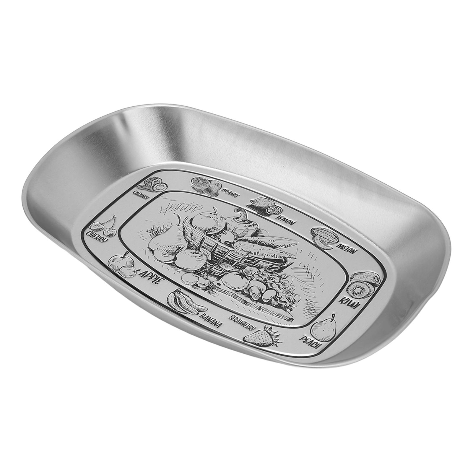 

Snack Plate Vintage European Style Metal Dish Tray Desktop Receive Dish for Storage Fruit Dessert