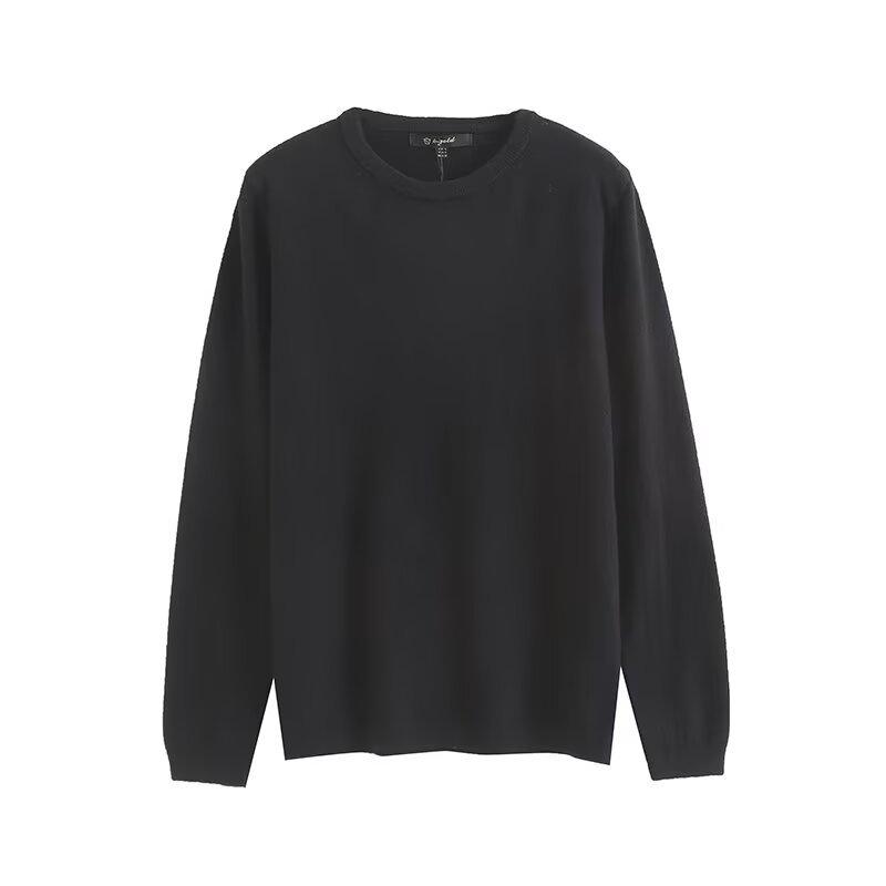 

Женский минималистичный повседневный пуловер на весну 2025 года Medium чёрный