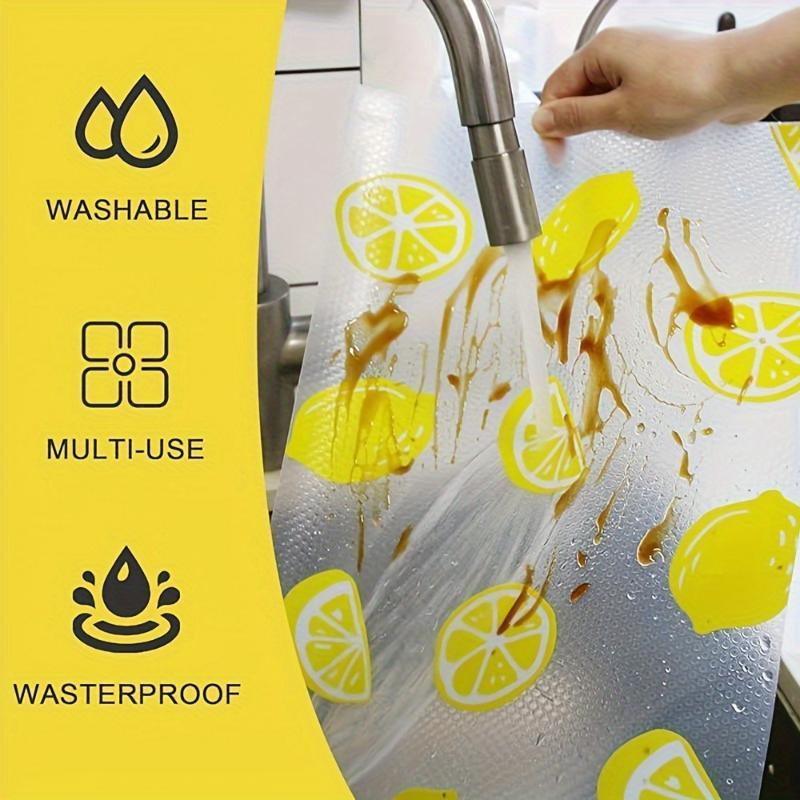 Non Adhesive Waterproof Drawer Liner With Cute Lemon Print Cuttable For Cabinets Wardrobes Shoe Racks Shelves