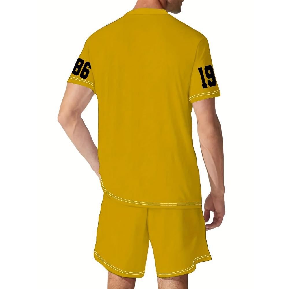 Men's Short-Sleeved Short Pants 3D Printed Trend And Fashion Pattern 2 Pieces Set Vacation And Fitness In The Fourth Quarter