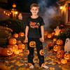 Family Matching Halloween Print T-Shirt and Shorts Pajama Set for Parents and Kids