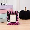 Halloween Photo Frame Wooden Frame, Cute Ghost Butterfly Cat Tabletop Decor Display Slot with Stand, Sweet Kawaii Pumpkin Picture Holder for