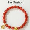 Five Blessings Nan Hong Hand String Plum Blossom Bracelet - Five Elements Girls Birthday Gift