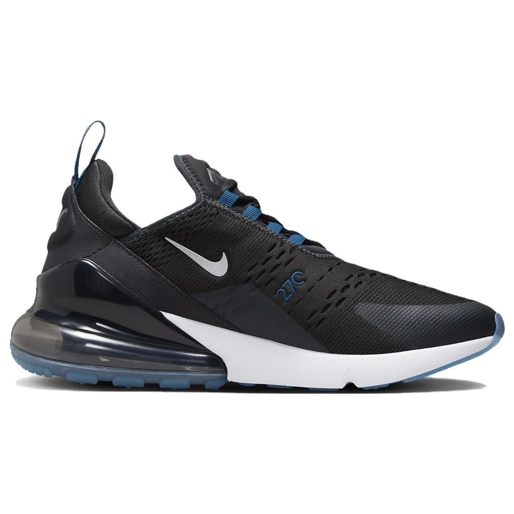 Nike Air Max 270 Anthracite Industrial Blue Men Sneakers Black White Metallic-Silver FV0380-001