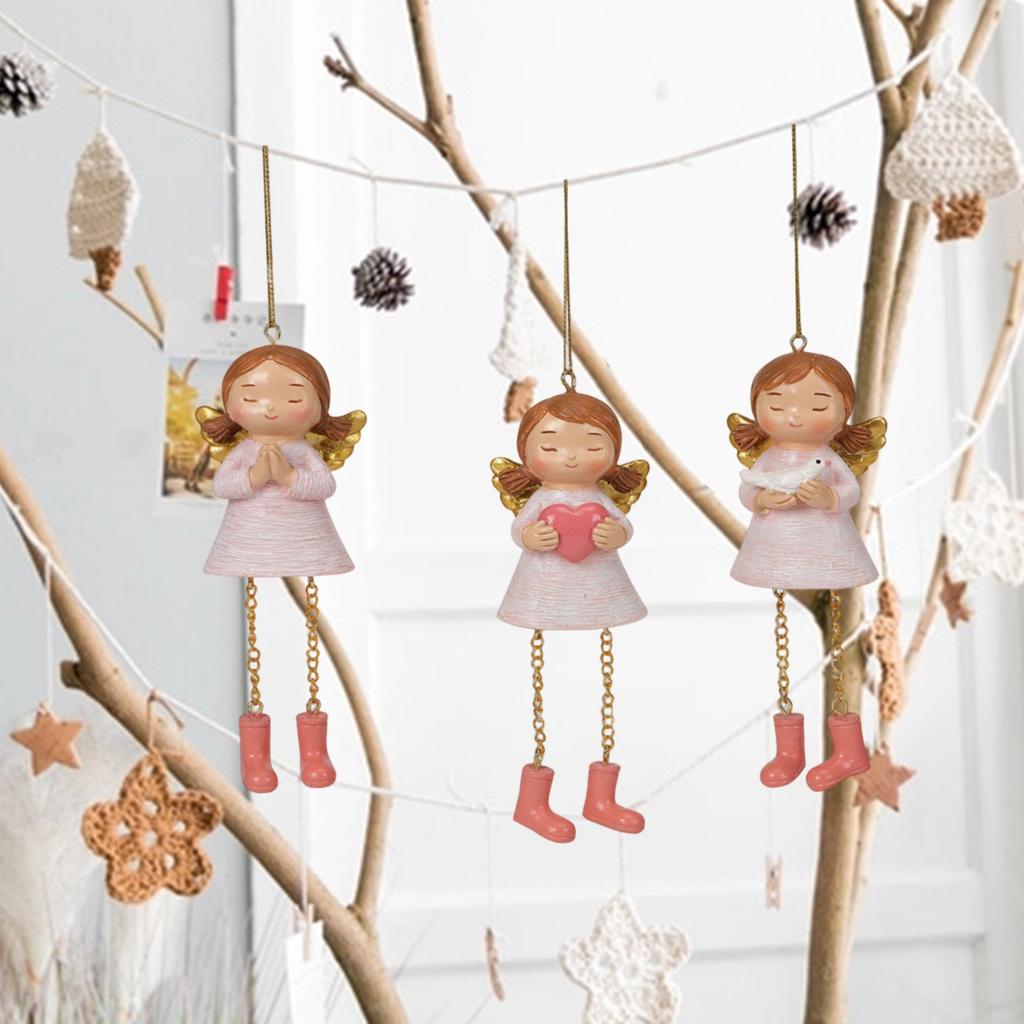 Vánoční dekorativní přívěsek 3 přívěsky andělů Domácí kreativní přívěsek Dekorativní pryskyřičné řemesla