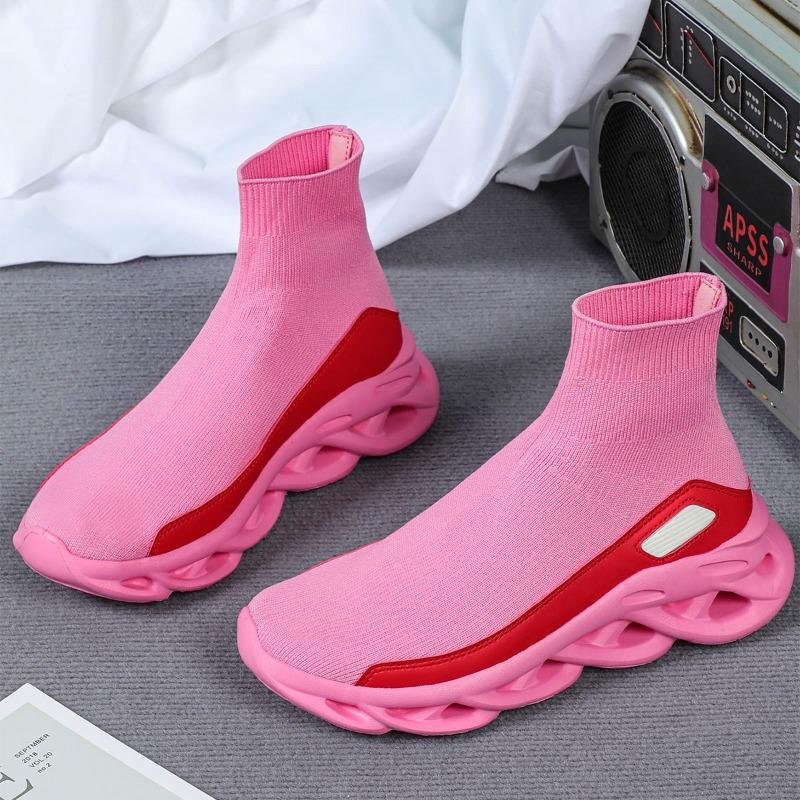 Unisex High-Top Socken-Sneaker - Zum Hineinschlüpfen Stoßdämpfende Laufschuhe