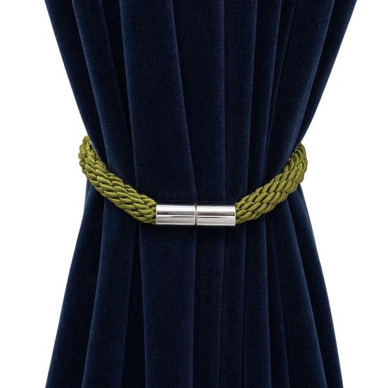 Strong Magnetic Curtain Tieback, Decorative Modern Rope Tie Back Buckle for Drapes, Window Curtain Holdback for Home Bedroom Office